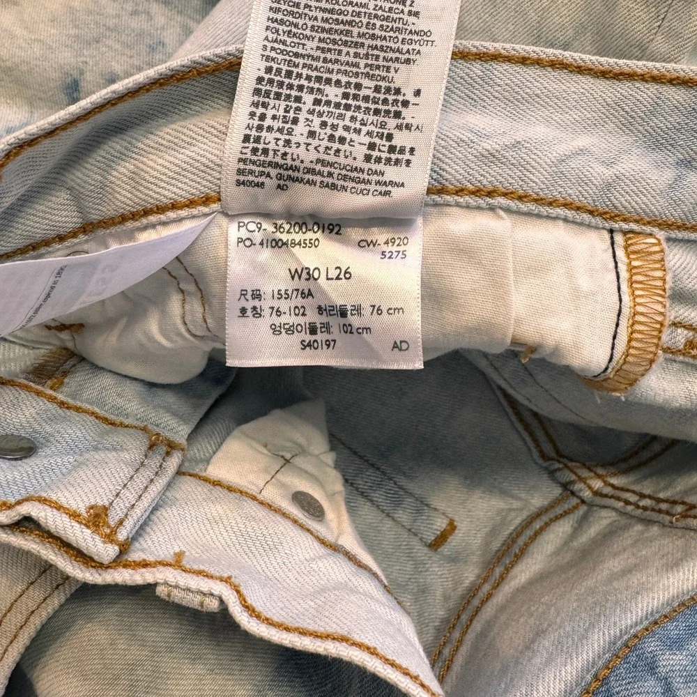 Levi's 501 Jeans‎ Acid Wash Denim Straight Leg Women's Size 30 - Picture 8 of 8